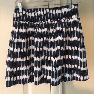 LOFT Blue and White Skirt with Pockets